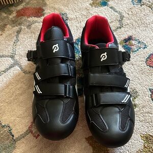 Peloton Black Cycling Shoes with Red Interior